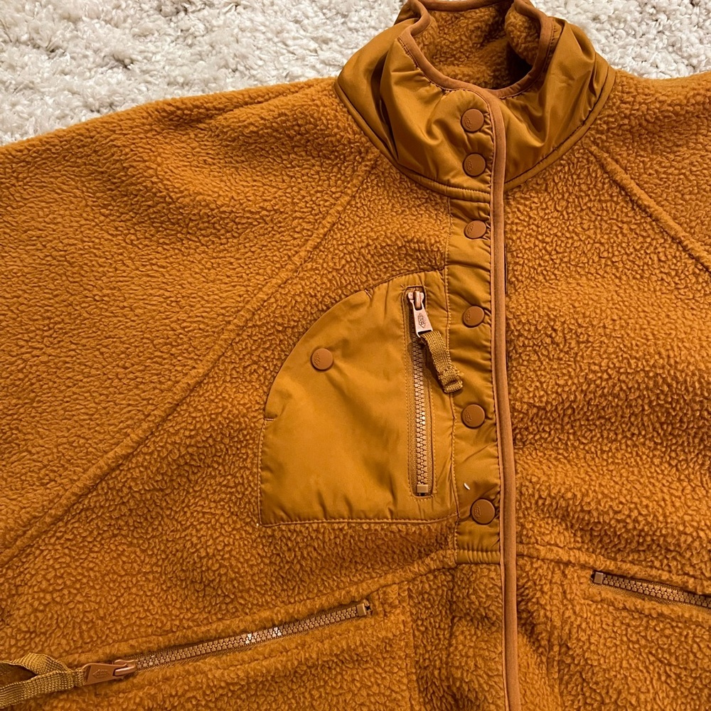 Free People Hit The Slopes Jacket     Russet Orange  Sz L NEW - Picture 5 of 12